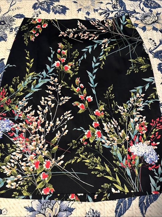 Talbots Dresses & Skirts - Talbots Black Floral Pencil Skirt with Colorful Blooms